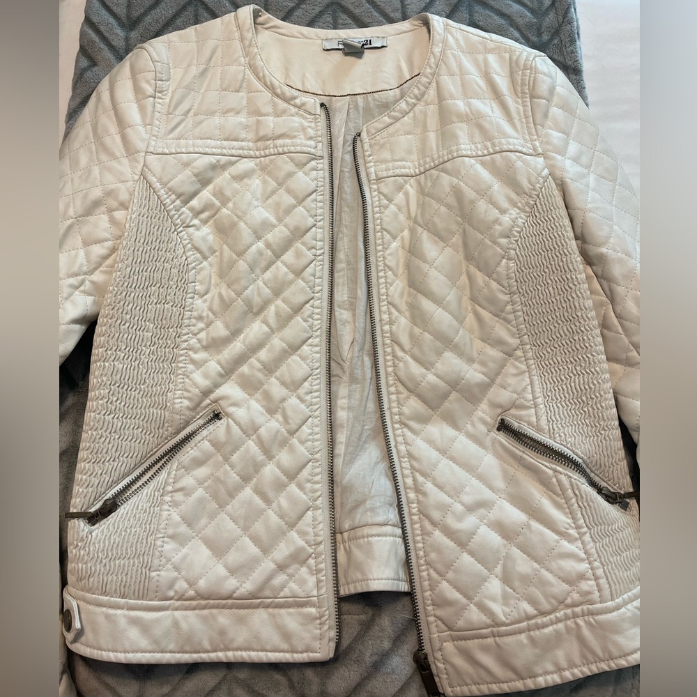 Faux leather bomber